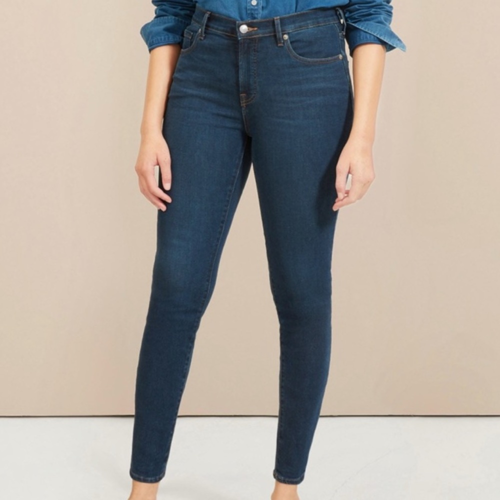 Everlane Dark Blue Mid Rise Skinny Jeans